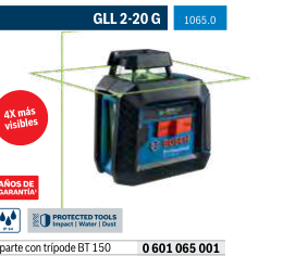 Nivel láser con línea 360° GLL 2-20 G