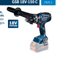 Atornillador/rotomartillo 1/2" GSB 18V-150 C