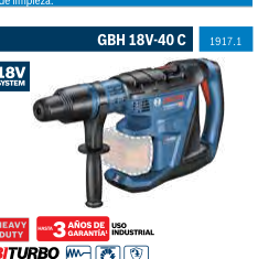 Martillo perforador sds-max GBH 18V-40 C