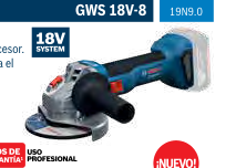 Amoladora 4 1/2" y 5" GWS 18V-8