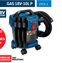 Agujeros profundos, 1 tubo recoletor de polvo. GAS 18V-10L P