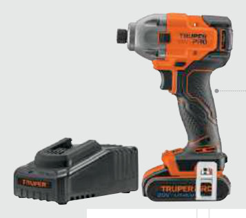 Destornillador de impacto inalámbrico, 20 V, 1/4" (DIMI-20A2)