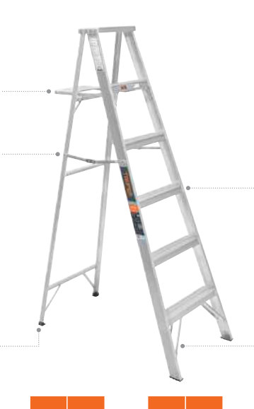 Escalera tipo tijera, 100% aluminio