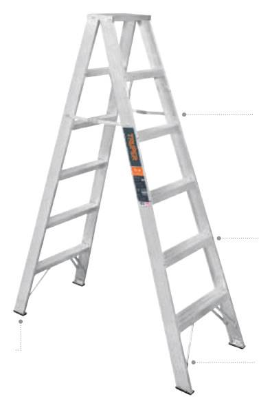 Escalera doble tipo tijera, 100% aluminio