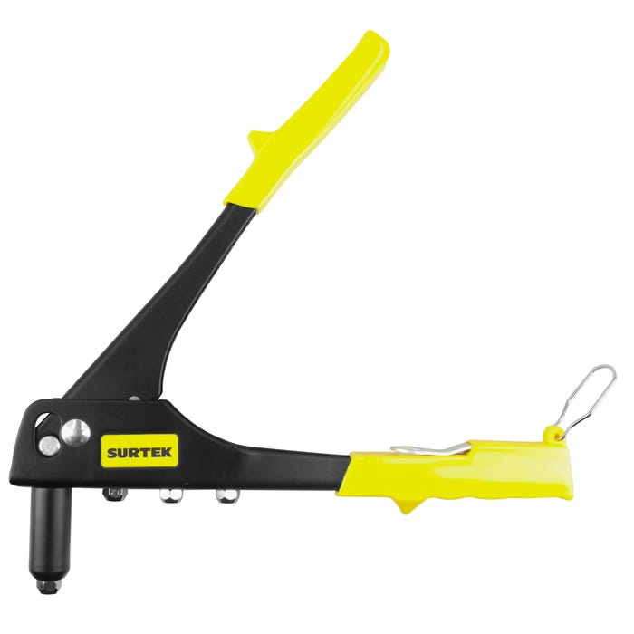 Remachadora manual de nariz larga con 4 boquillas, 10"
