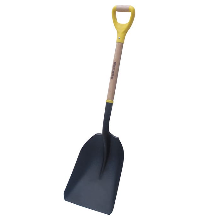 Pala con mango de madera con puño contractor grip, tipo carbonera