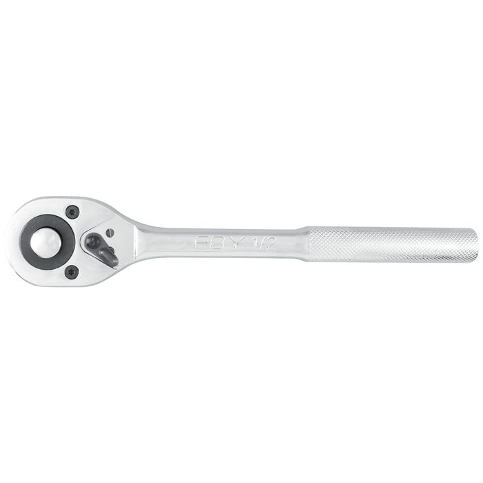 Matraca reversible para dado cuadro de 1/2", cabeza tipo pera, mango moleteado