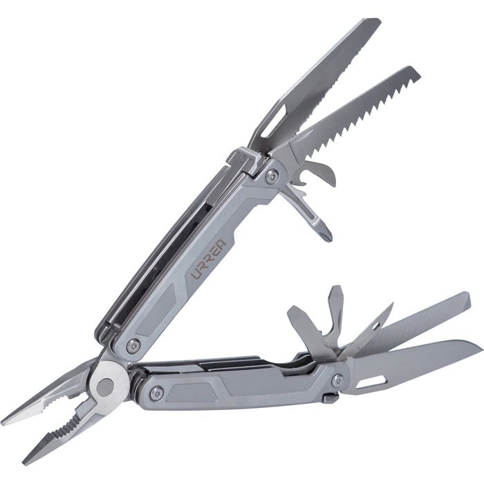Pinza multiherramienta con mango de acero inoxidable 16 en 1 de 7"